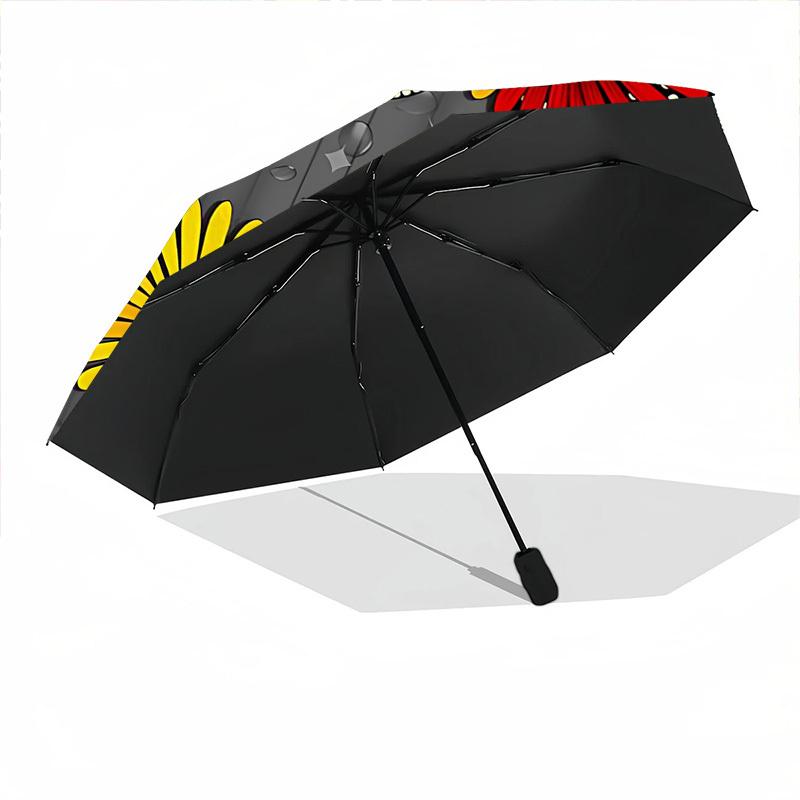 1pc Floral Pattern Open/Close Folding Umbrella, All- Portable Umbrella for & Men, Stylish Accessory (Holiday Gift) 8-Rib yy251213143