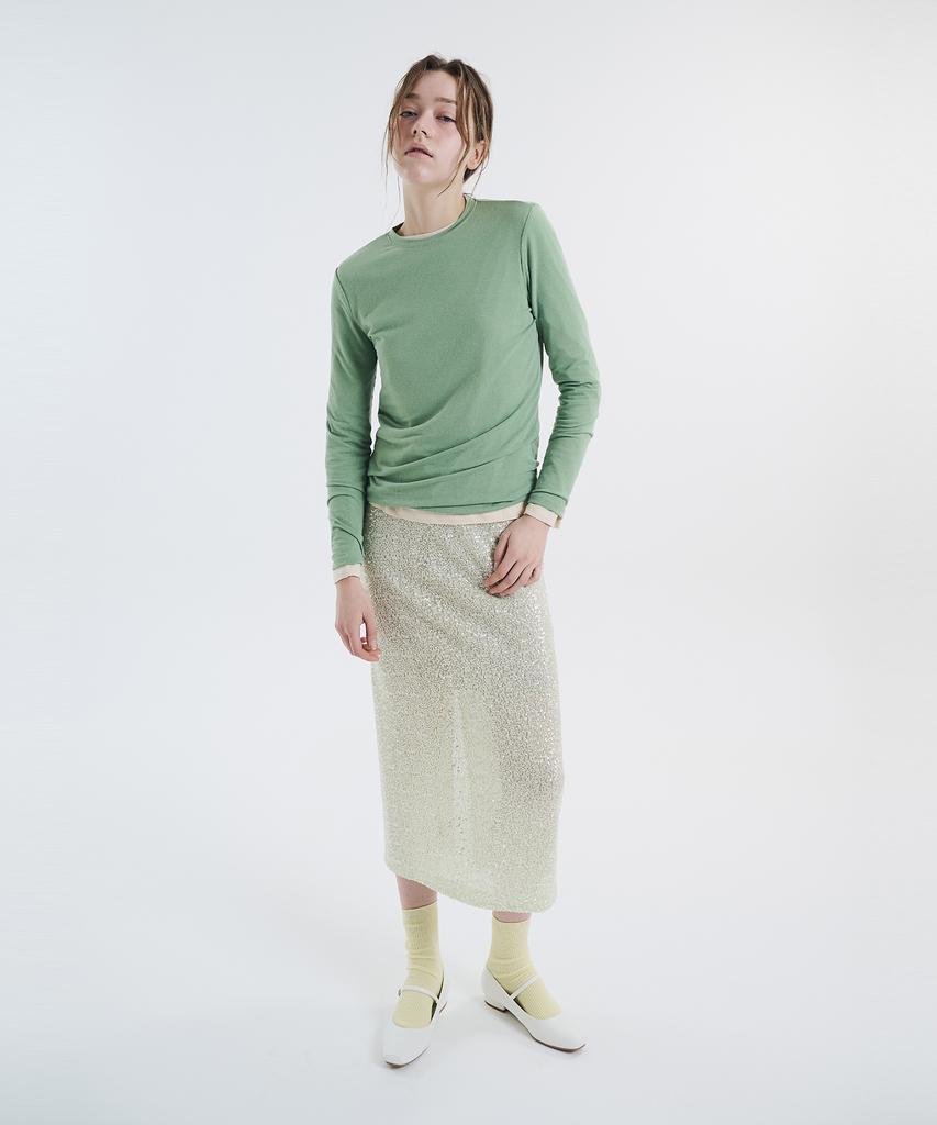 Boyeon 2.5Mm Sequin Skirt Light Green 0100