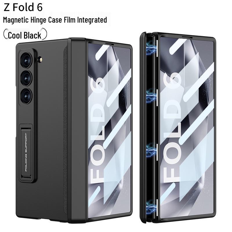 Магнитный чехол-книжка для Samsung ZFold6: Полное покрытие, Интегрированная пленка и Жесткий кронштейн
