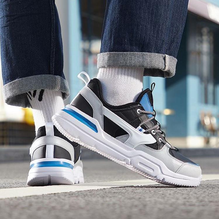 Li Ning Mark Lite Амортизирующие Нескользящие Износостойкие Низкие Спортивные Повседневные Кроссовки Мужские Черно-Белые AGCQ039-3