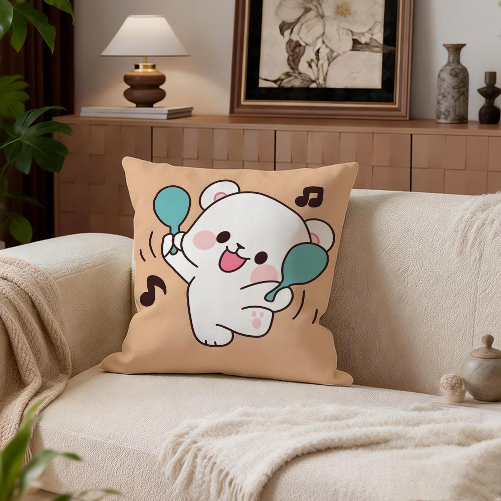 Cute Milkbear Cushion Cover Cushion Cover Set 4Pcs 50x50 45x45 40x40 Pillowcase Decorative Sofa Home Decor