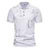 Приталенная футболка-поло для мужчин на лето, деловой повседневный стиль, с принтом букв, модная, с коротким рукавом, с воротником