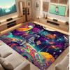 Astronaut Space Theme Soft Crystal Velvet Rug Custom Name & Text Print Non Slip Floor Rug for Bedroom Living Room