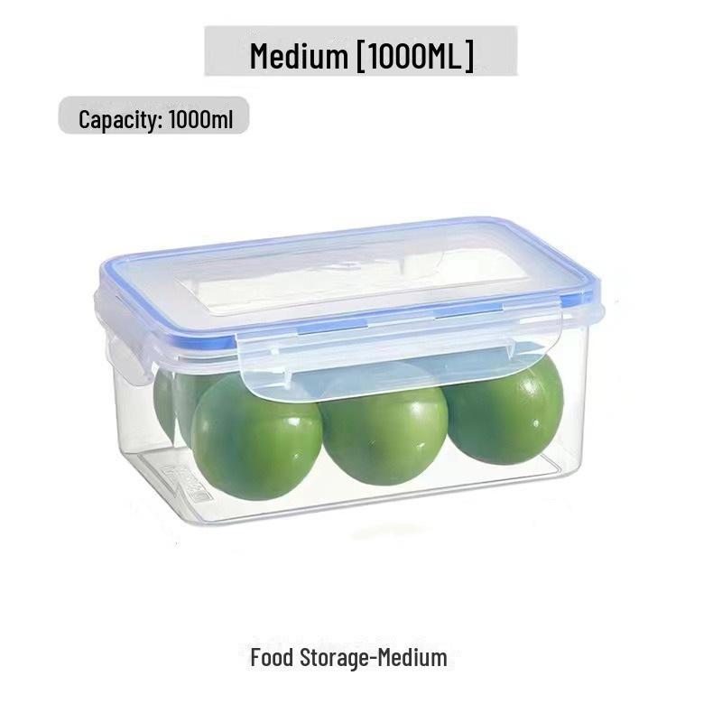 Прозрачный прямоугольный пластиковый контейнер для хранения продуктов с герметичной крышкой для холодильников и кухонь