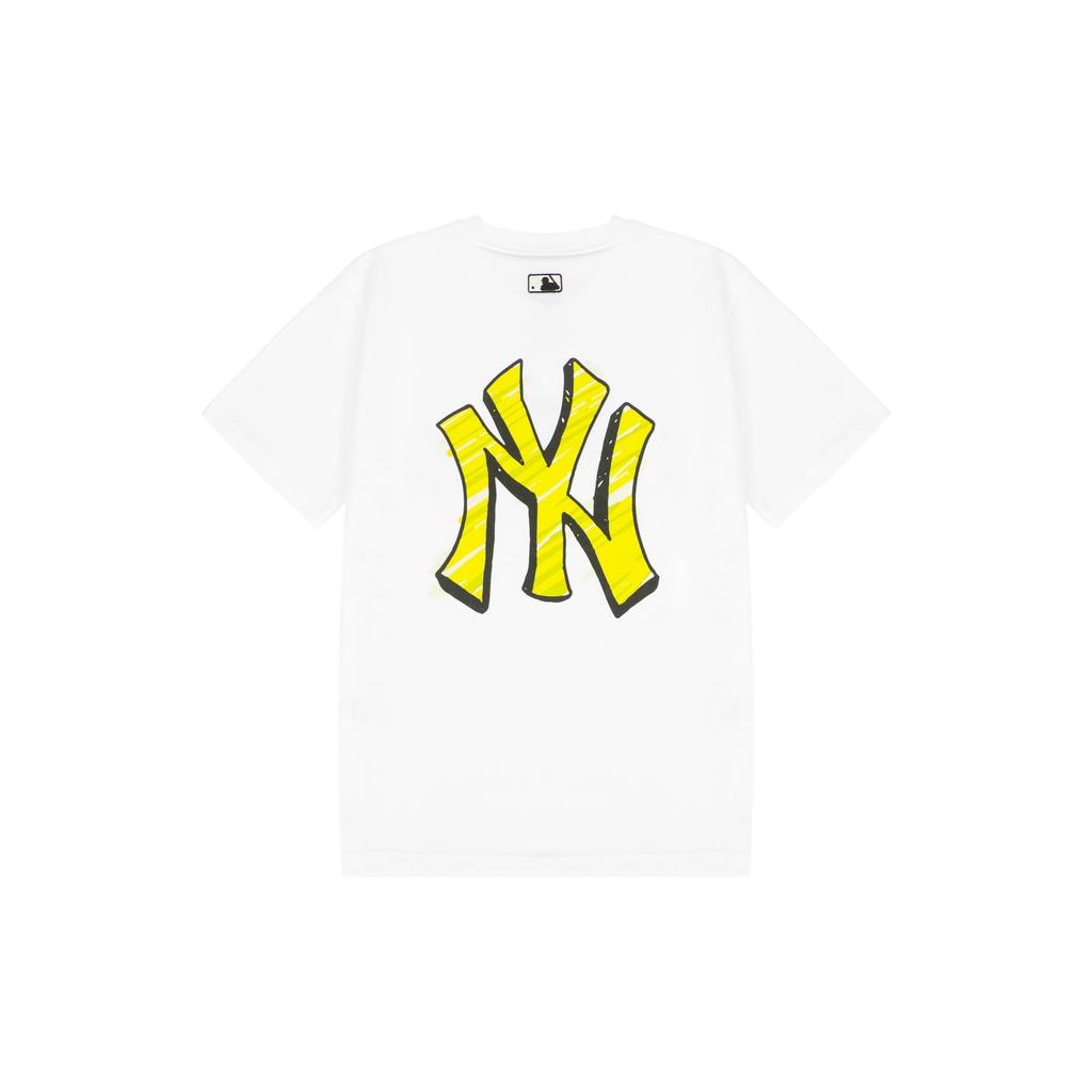 New MLB Set in Sleeve T Shirt Unisex White 3ATS03023-50WHS