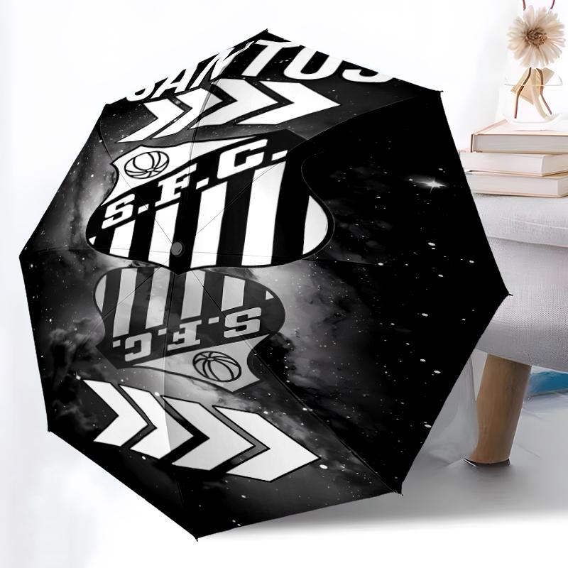 Printed Santos SFC logo Folding Umbrella,Outdoor,Leisure,And Travel Umbrella,Durable Umbrella Fabric,Birthday And Holiday Gift