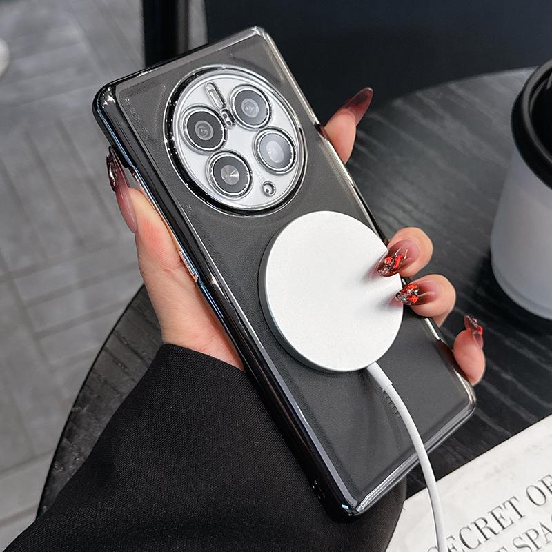 Для Huawei Mate 50 50 Pro 40 40 Pro гальванизированный чехол для телефона с текстурой кожи, магнитный, для беспроводной зарядки, противоударный