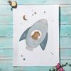 Boho Space Rocket Bear Rabbit Hedgehog Bee Flowers Nursery Posters Wall Art Print Canvas Painting Baby Kids Room Home ation