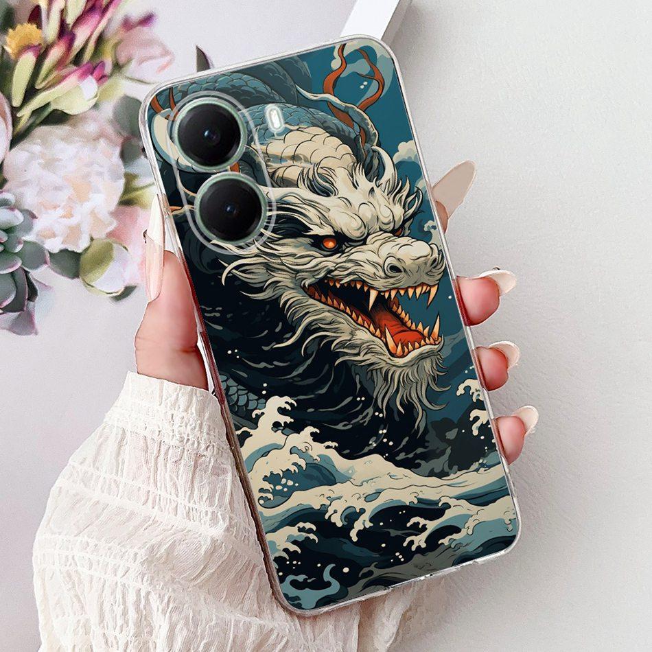 Для Xiaomi Poco X7 Pro PocoX7 5G Крутой Чехол для Телефона с Рисунком Дракона и Тигра Для Xiaomi Poco X 7 X7Pro Мягкие Силиконовые TPU Чехлы