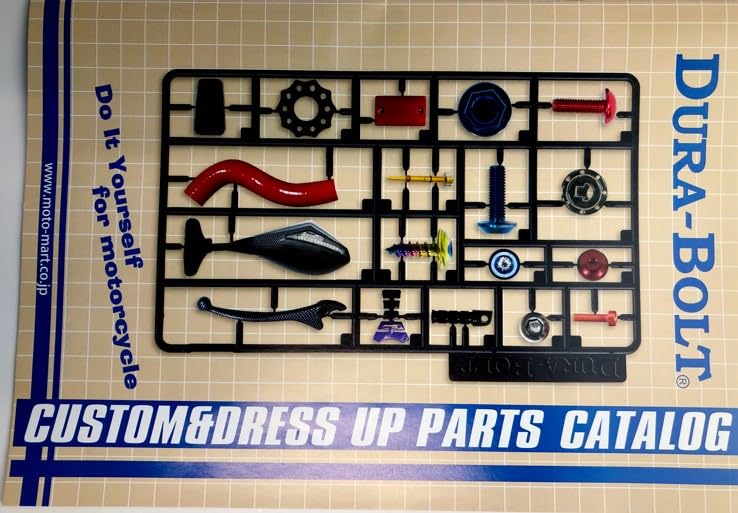 DURA-BOLT Комплект из 7 болтов крышки бака из алюминия, красный CB400SF 01-/1300SF 01-/VTR1000SP1/2/CBR600F4 01-/CBR900/929/1100XX В основном совместим с автомобилями