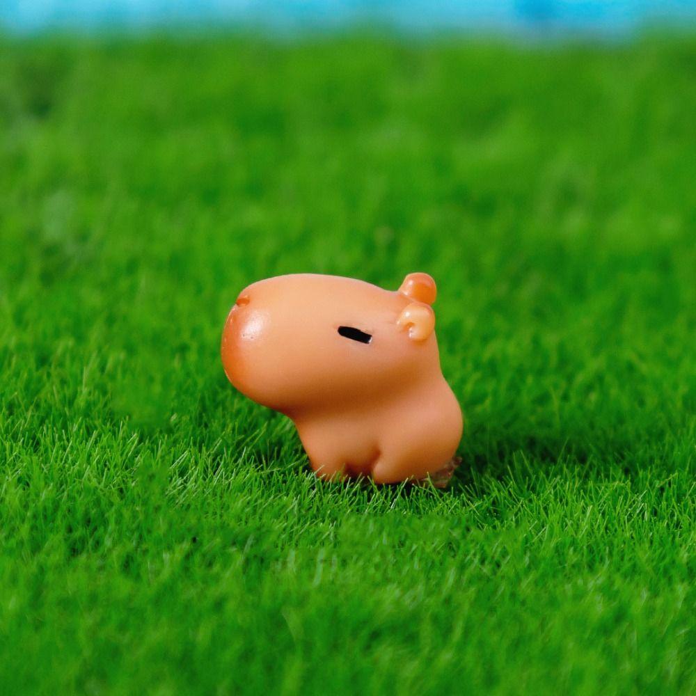 Resin Cartoon Capybara Statue DIY Mini Animals Figurine Party Festival
