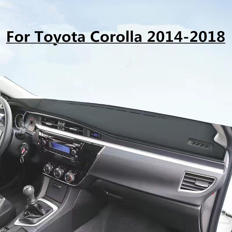 Кожаная накладка на панель приборов автомобиля, защитный коврик для Toyota Corolla 2014-2018