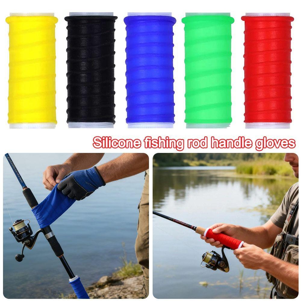 Anti-electric Cold Shrink Handle Cover Silicone Grip Sleeves Fishing Tackle Accessories
