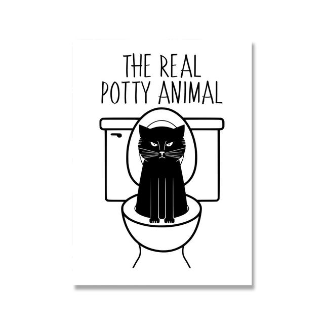 Забавная картина для ванной комнаты, красивая задница, цитата, холст, картина, абстрактная черно-белая женщина, настенное искусство, принты плакатов, картина, туалет, кот, домашний декор