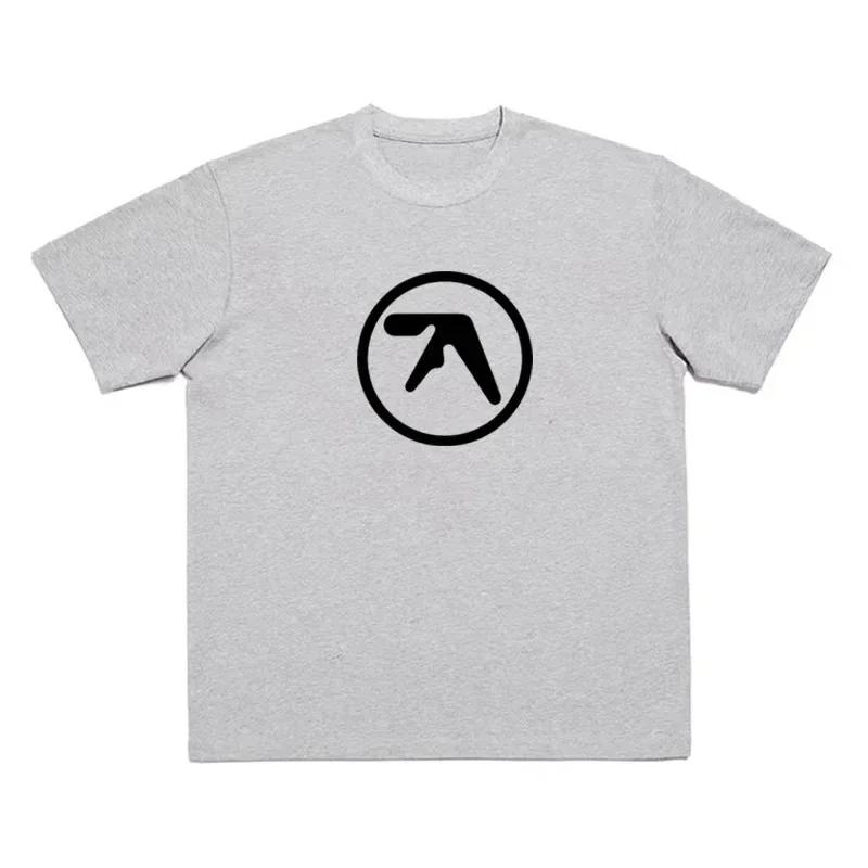 Мужская футболка в корейском стиле, хлопок, уличная одежда с графикой Aphex Twin, принт в корейском стиле, Харадзюку, винтажные топы и футболки, оверсайз