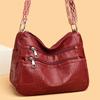 Soft Leather Women's Bag Single-shoulder Crossbody Bag Fashionable and Casual Mom Bag Multi-layer Large-capacity Versatile Bag