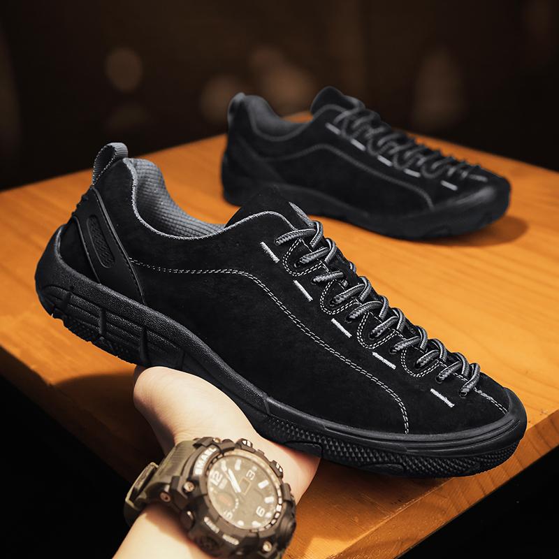 Men's Genuine Leather Shoes Outdoor Non-slip Sneakers Breathable Large Size Casual Shoes Fashion Flats Boat Shoes Men Loafers
