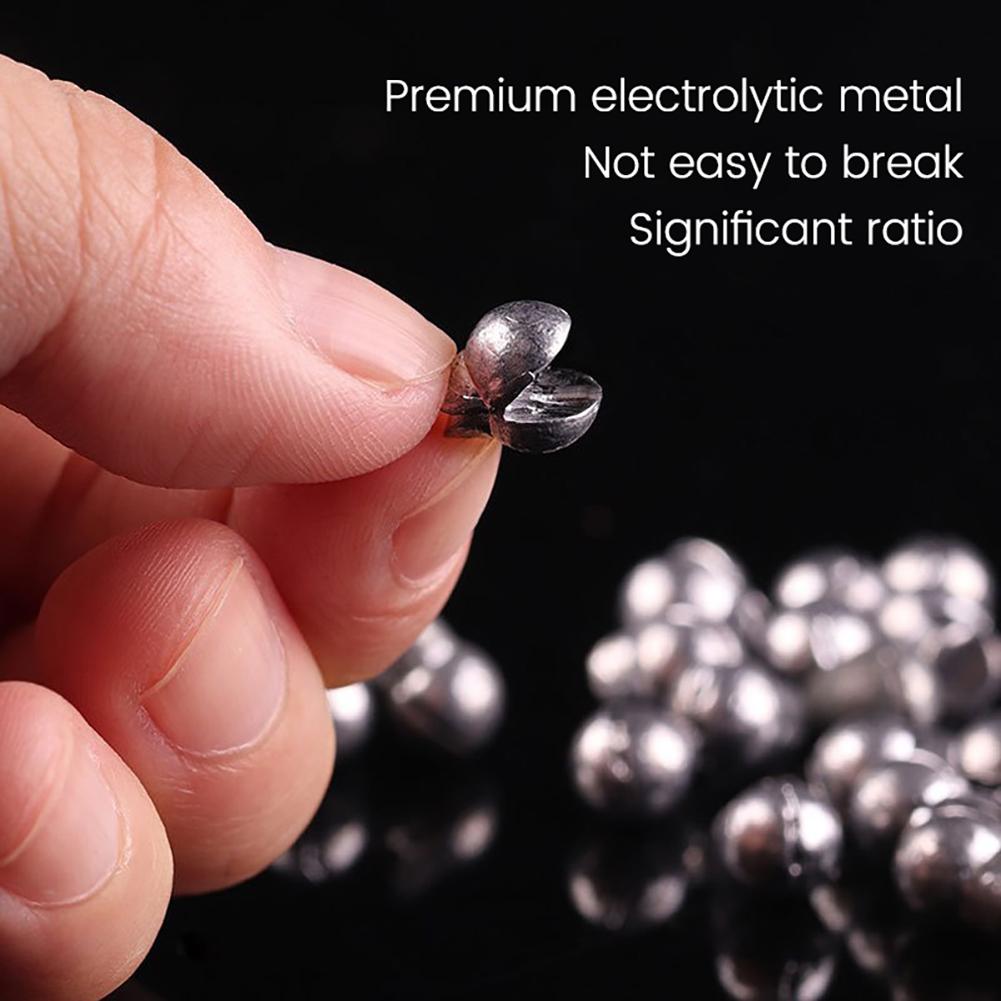 50pcs/ 100pcs Fishing Weights Sinkers, Fishing Egg Weight Round Split Sinker Fishing Tackle Sinker Set, Fishing Split Sinkers Kit For Fisherman Fishin