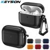 KEYSION Чехол для наушников AirPods Pro 3 2 Кожаная текстура Мягкий ТПУ Силикон С крючком Ударопрочный Чехол для наушников для AirPods 4