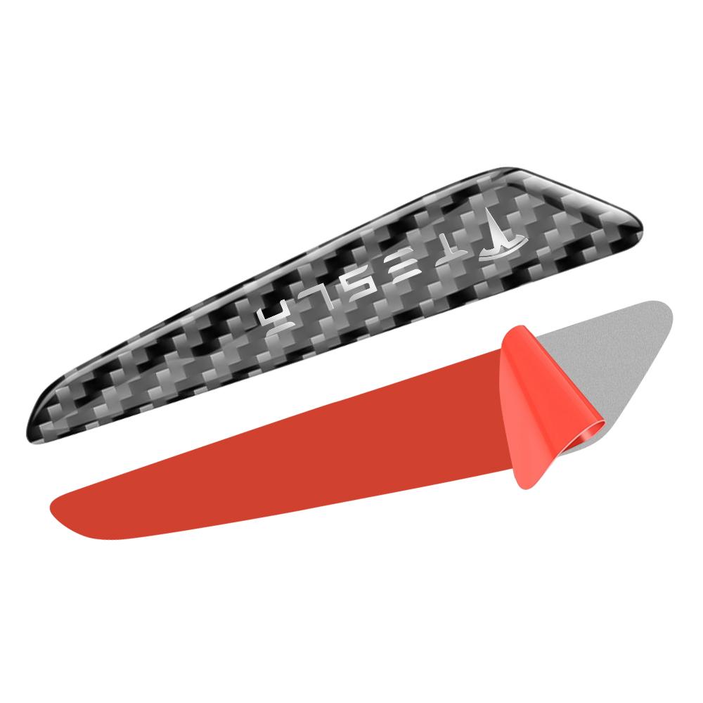 PXRP7 4pcs Carbon Fiber Car Door Anti-collision Scratch Protector Strips Sticker For Tesla Model 3 Model S Model X Model Y 2020 2021