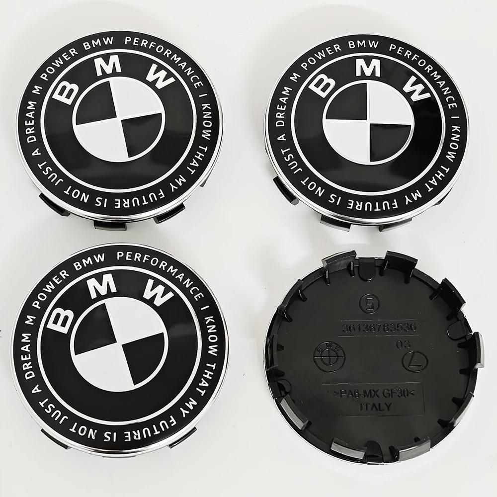 Для BMW M 4 шт. Для BMW 50-летия E90 E60 F10 F20 G20 G30 E53 E85 E70 56 мм 68 мм Сине-белый Колпачок ступицы колеса Значок-эмблема Аксессуары OQ0