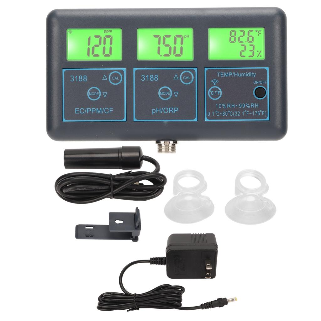 7 In 1 Water Quality Monitor Wifi for Tuya PH TDS ORP CF EC Temperature Humidity for Aquariums