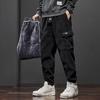 Winter Men's Fleece Jogging Pants Warm Thick Corduroy Cargo Trousers Fashion Korean Casual Harem Sweatpants Streetwear Black