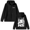 2025 Anime Printed Zipper Hoodie Black Stone Zipper Jacket Men's and Women's Manga Casual Long Sleeve Zipper Sweatshirt Street Wear