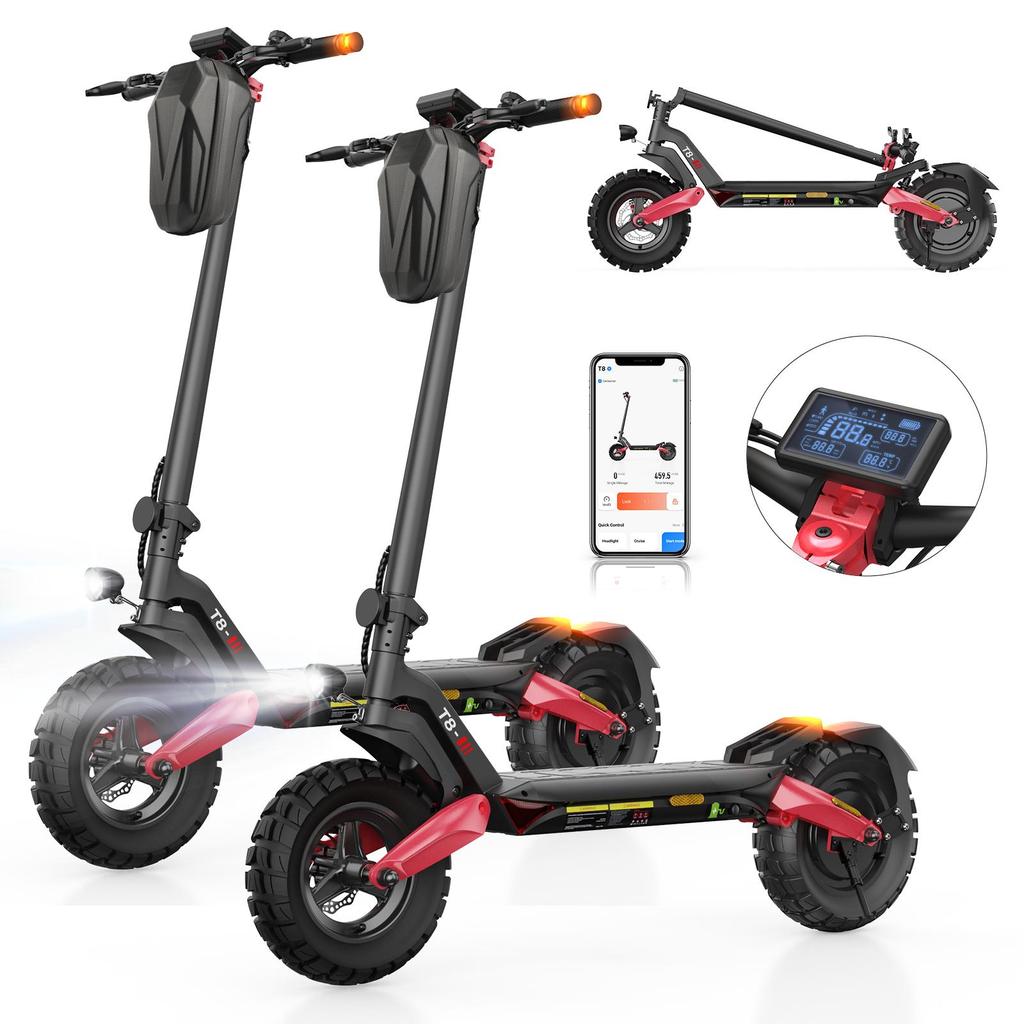 ISINWHEEL T8 All-Terrain Electric Scooter 500W Motor 48V15Ah Battery City Outdoor 10 Inch Off-Road Tires EScooter