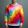 Autumn Pullover Sweatshirt For Men Rainbow Graphic Print Long Sleeve Tops Oversized O-Neck Golf Pullover Casual Male Sweatshirts