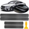 4Pcs 3D Carbon Fiber Car Stickers Threshold Anti-kick Protector Strip Auto Door Sill Scuff Plate Anti Scratch Cover Tool+Scraper