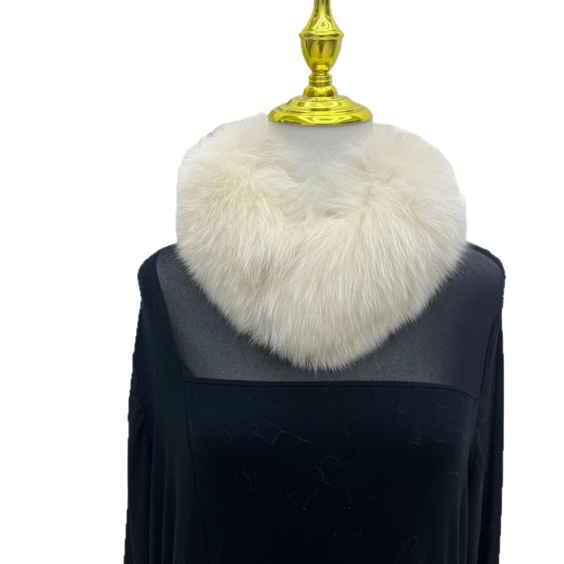 Real Fox Fur Neck Warmer Women Winter Scarf Thick Handmade Magnetic Street Style