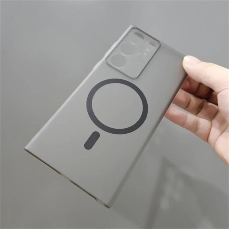 Роскошный полупрозрачный тонкий матовый чехол Magsafe Magnetic Case для Samsung Galaxy S25 S24 S23 S22 Ultra Plus Wireless Charging Matte Cover