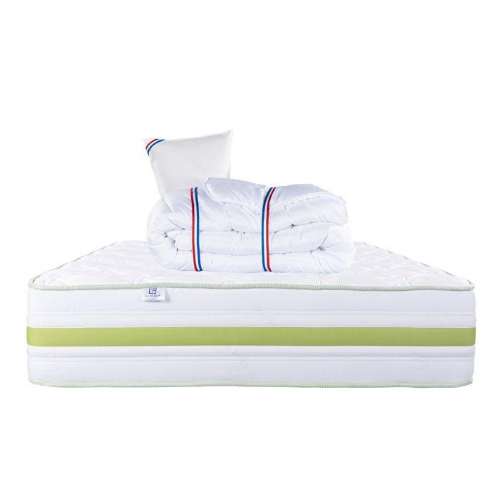 Matelas 90x190 cm,Rêverie,30 cm,mémoire de forme,ferme,face été/hiver + 1 oreiller + couette