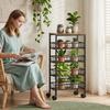 Serving Trolley Rolling Cart with 4 Tiers, Kitchen Cart with 4 Pull-Out Baskets, Storage Cart with Casters for Kitchen