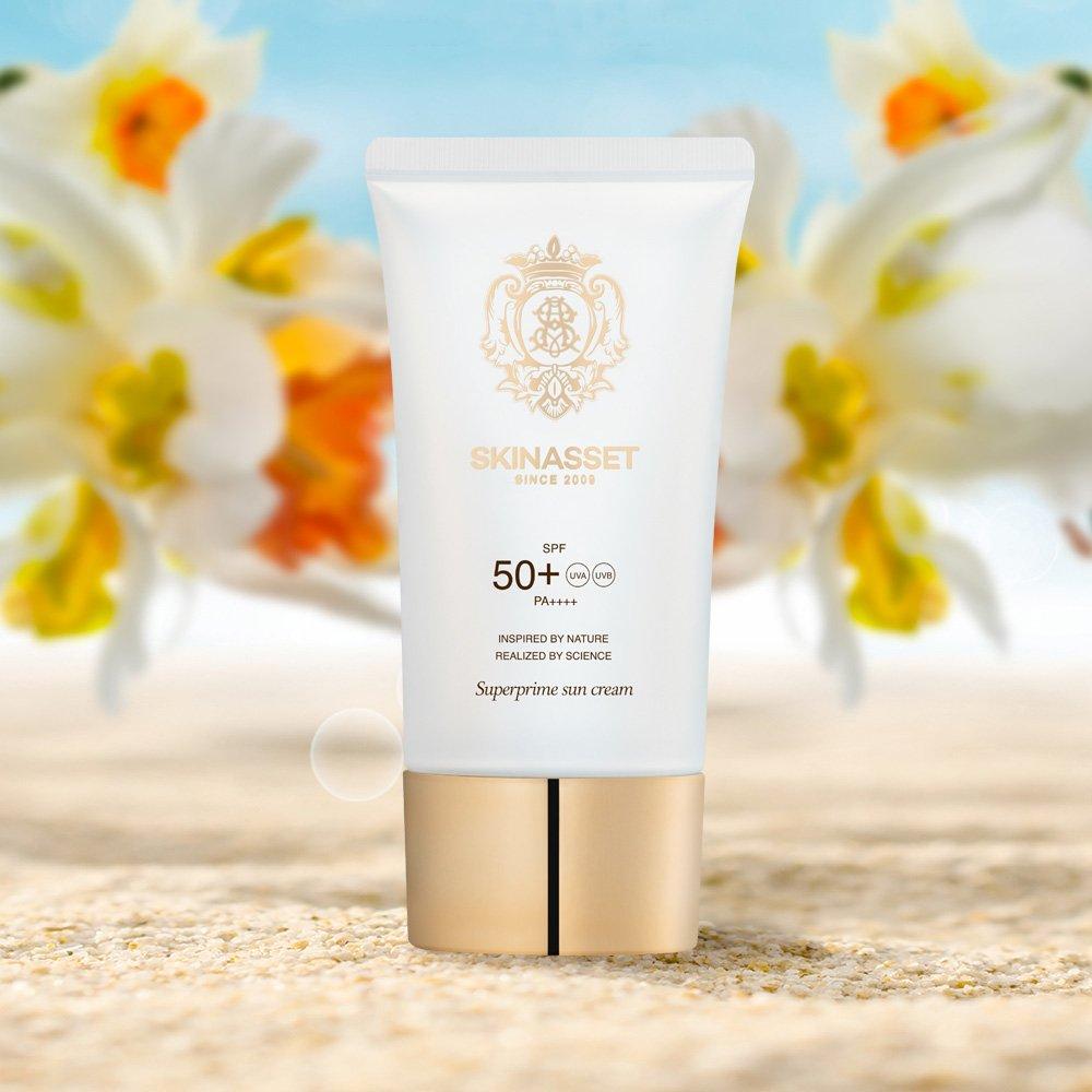 SKINASSET Super Prime Солнцезащитный крем 50млx3 (SPF50 +) PA++++ Нелипкий солнцезащитный крем