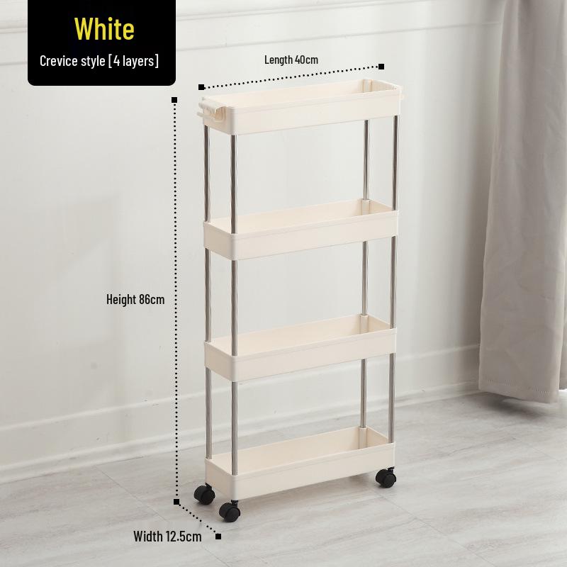 Многоярусная напольная тележка-полка для хранения для ванной и кухни