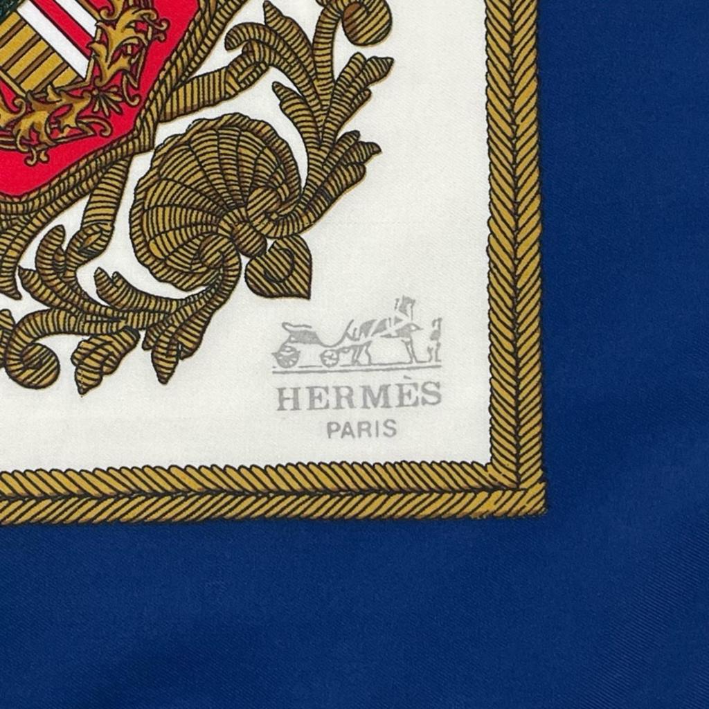 HERMES Calle 90 scarf blue Women used