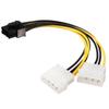10Pcs Dual 4 Pin Molex Ide To 8 Pin Pci Express Power Cable For Pci-E Video Vard