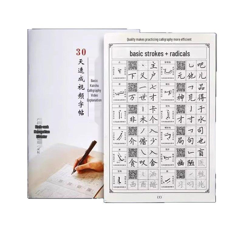 10 Large Tian Zi Ge Calligraphy Practice Books with Fountain Pen Paper