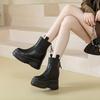 Fashion 11CM Platform Wedge Hidden Heel Women Ankle Boots Flock Leather Warm Female Wedge Shoes Zipper Winter Shoes Sneakers 2024