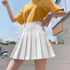 White High-Waist Pleated Plaid A-Line Skirt - Summer Plus Size Short Skirt for Women 2025