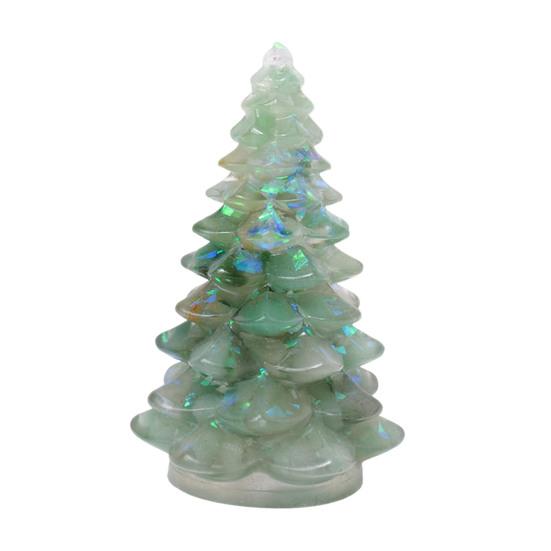 Faux Crystal Christmas Tree Figurine Mini Artificial Crystal Tree Tabletop Ornament for Winter Holiday Home Decor