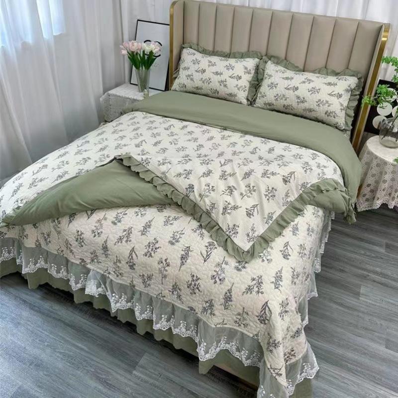 Комплект постельного белья класса А для матери и младенца, 4 предмета, утолщенные стеганые простыни, 3 предмета, комплект маленького жаккардового пододеяльника из бамбукового хлопка, осень, зима