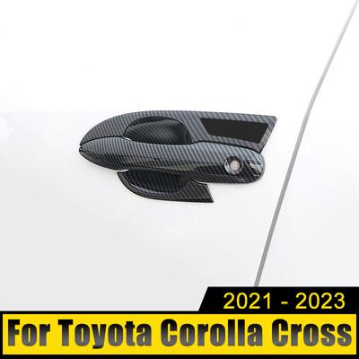 Для Toyota Corolla Cross XG10 2021 2022 2023 2024 Гибридная ABS карбоновая дверная ручка автомобиля Чаша Защитная накладка Наклейки на чехол