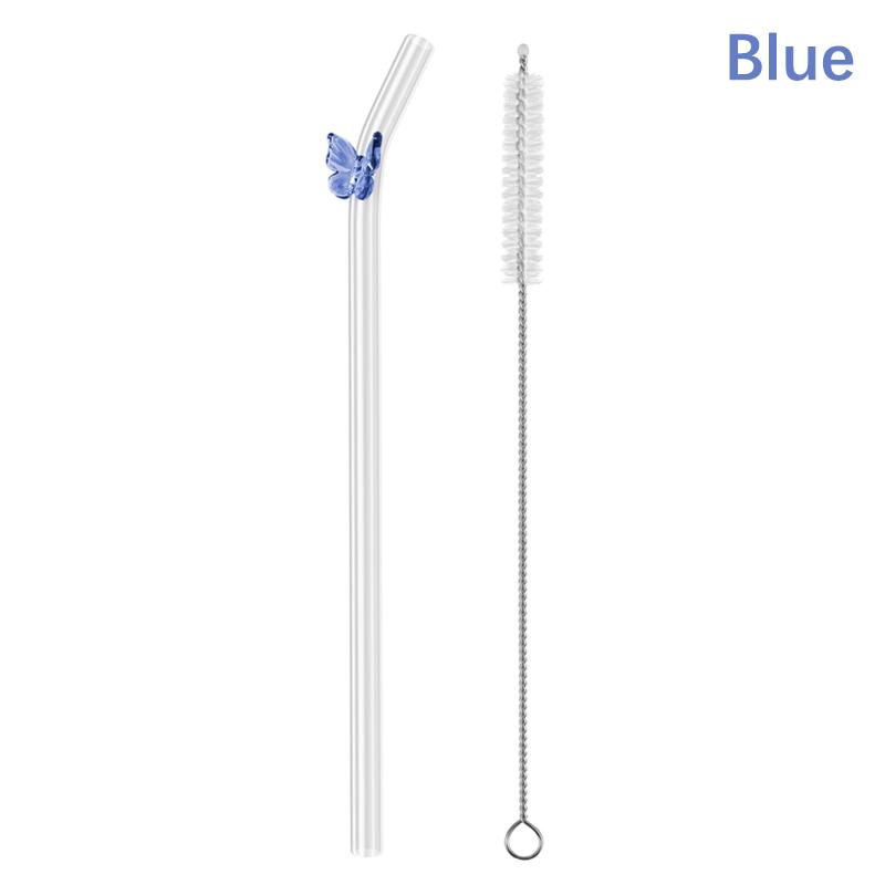 Набор стеклянных трубочек-бабочек, многоразовый барный инструмент для питья коктейлей и коктейлей