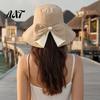 Foldable Sun Hat for Travel 2 Pcs Women's Bowknot Bucket Hat, UV Protection Wide Stylish Brim Beach, Hiking, Camping, Outdoor Women
