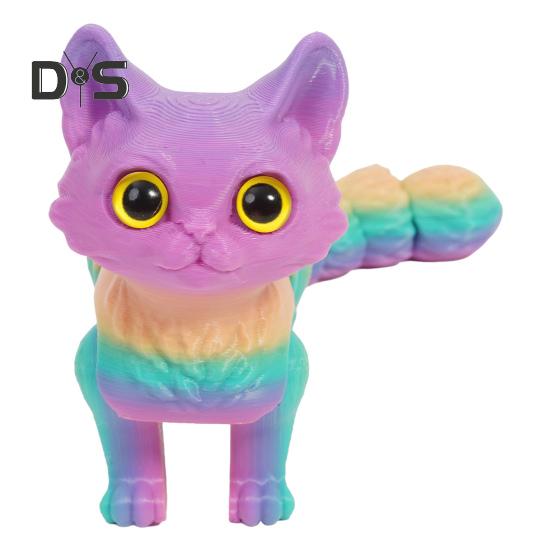 3D-печатная игрушка для кошек с гибкими суставами, шарнирная модель кошки для взрослых, 3D-печатные игрушки для животных, игрушки-фиджет для домашнего офиса, декора класса