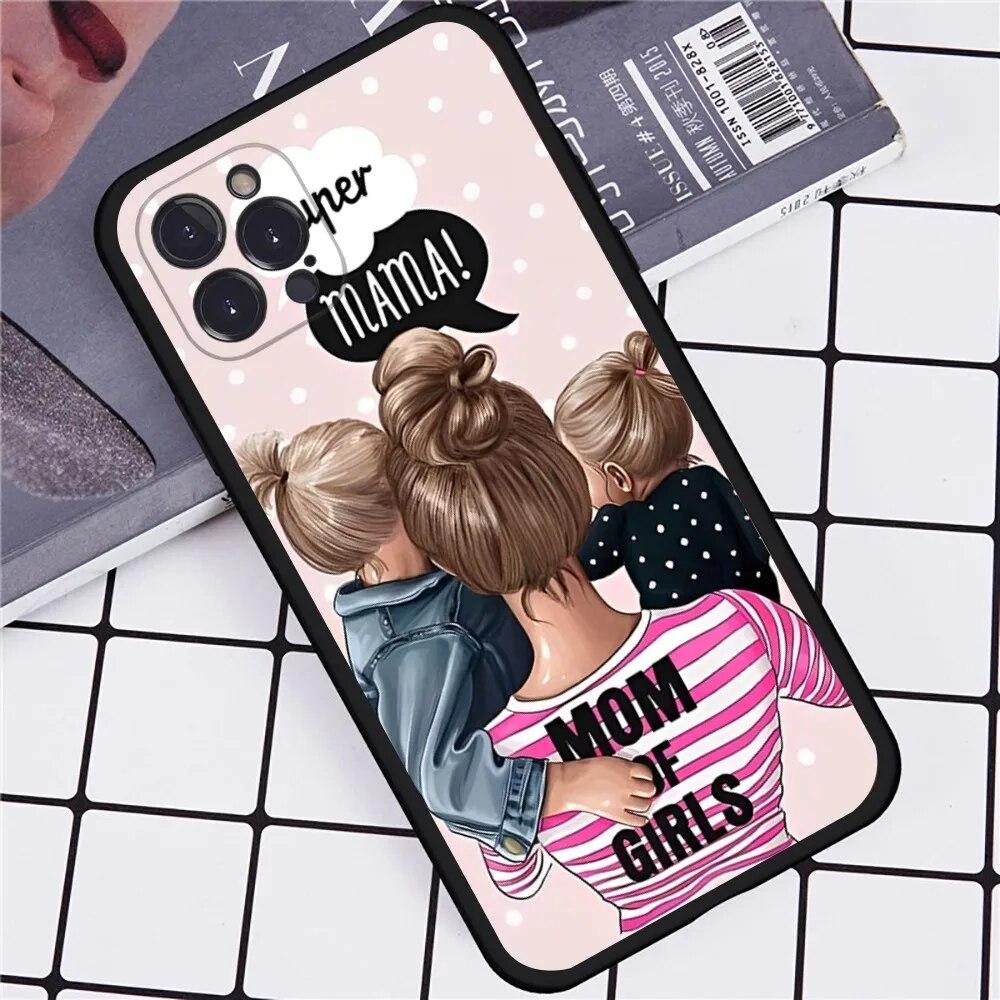 Чехол для телефона «Мама, девочка, сын» для iPhone Samsung Galaxy Redmi Xiaomi Oppo OnePlus Note SA 7 8 9 10 11 12 13 14 20 21 22 23 53 54 Pro Max Plus Ultra