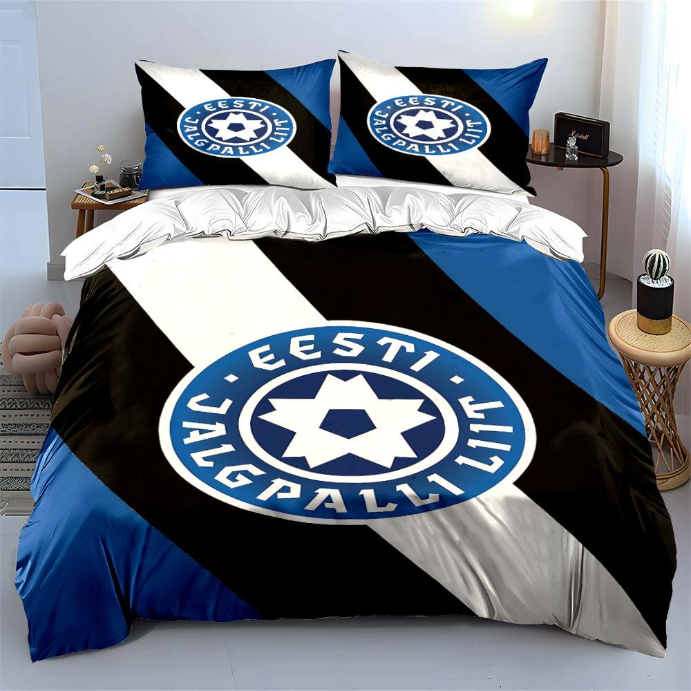 Estonia Football Logo Bedding Bedding Duvet Cover Set Duvet Cover Pillowcases  (1 * Duvet Cover 2 * Pillowcases, without duvet insert)